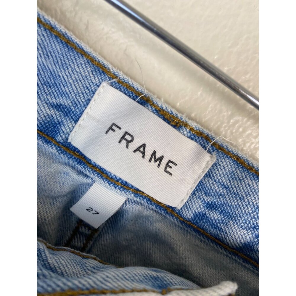 💜 Frame Women's Le Jane Crop Jeans Light Wash Distressed Denim 27 Straight - Picture 4 of 16